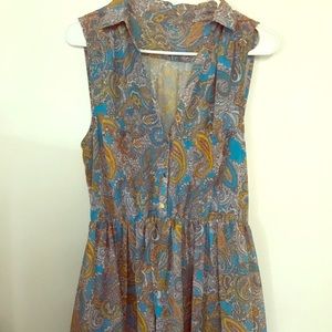 Paisley Teal & Yellow Dress